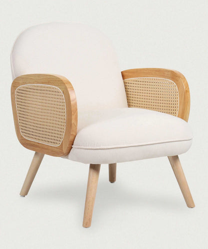 Boho Rattan Armchair (Beige) - Comfortable, Bohemian Style     - Marcel Olsen