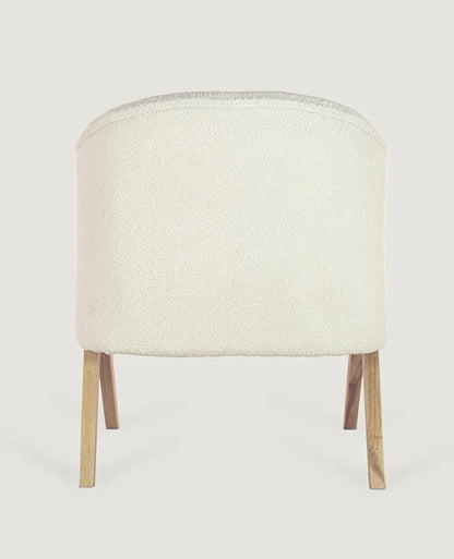 Sagunto Upholstered Wooden Armchair (Bouclé White)     - Marcel Olsen